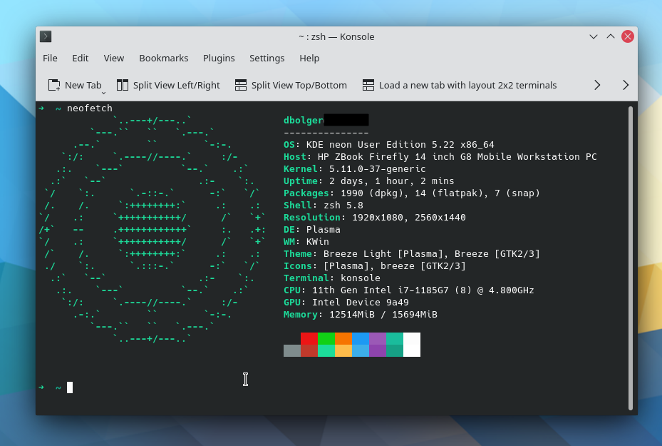 KDE Neon at work